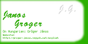 janos groger business card